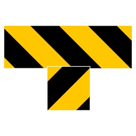 Superior Mark Floor Markings, Ts, 4in, Black/Yellow Hazard Stripe IN-40-572